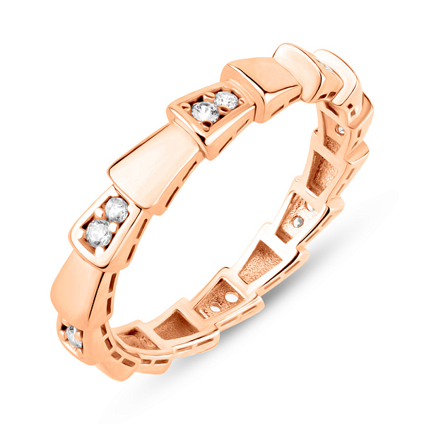 Каблучка з червоного золота з фіанітами (арт. 156360) – зображення 1
