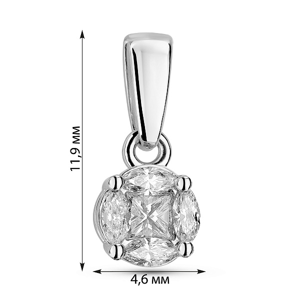 Подвеска из белого золота с бриллиантами (арт. П011303020б) – изображение 2