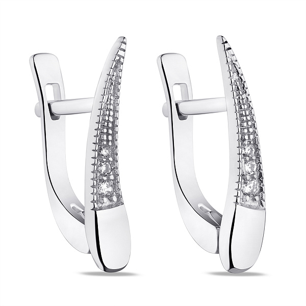 Серьги из серебра с фианитами  (арт. 7502/С2Ф/186) – изображение 1