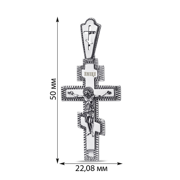Серебряный православный крест (арт. 7904/311095-Ч) – изображение 2