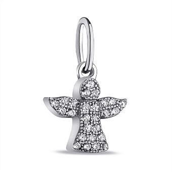 Серебряный кулон Ангел с фианитами (арт. 7503/П2Ф/1005)