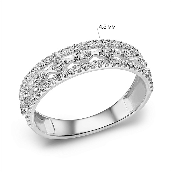 Кольцо из белого золота с бриллиантами (арт. К011638040б) – изображение 5