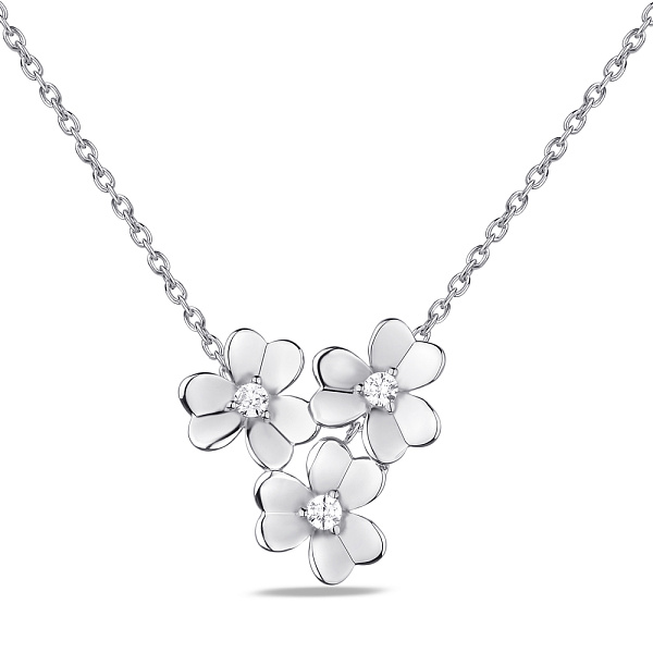 Серебряное колье Цветы с фианитами (арт. 7507/1619) – изображение 1
