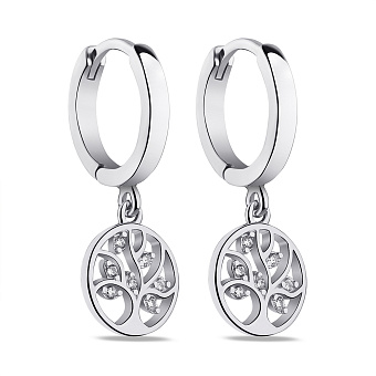 Серебряные серьги Дерево жизни с фианитами (арт. 7502/9335/10)