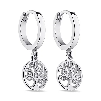 Срібні сережки Дерево життя з фіанітами (арт. 7502/9335/10)