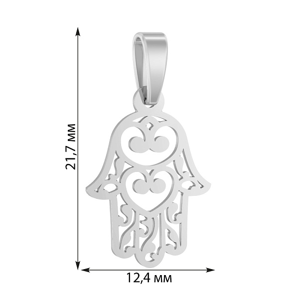Срібний кулон "Хамса" без каміння (арт. 7503/3391) – зображення 3