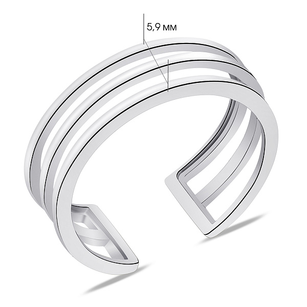 Тройное безразмерное кольцо из серебра Trendy Style (арт. 7501/500кп) – изображение 2