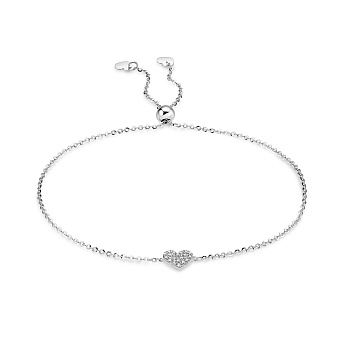 Фото Браслет золотой с сердечком с бриллиантами (арт. Б341365010б)