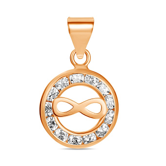 Подвеска Бесконечность из красного золота с фианитами (арт. 424022)