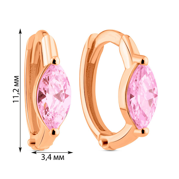 Детские золотые серьги с фианитами (арт. 1101112р) – изображение 2