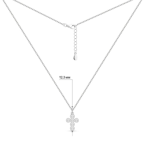 Срібне кольє Хрестик з фіанітами (арт. 7507/1101) – зображення 3
