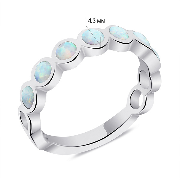 Срібна каблучка з опалом (арт. 7501/6466Поб) – зображення 2