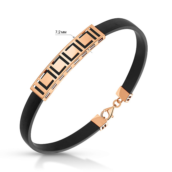 Браслет из каучука с золотой вставкой (арт. 326563) – изображение 5