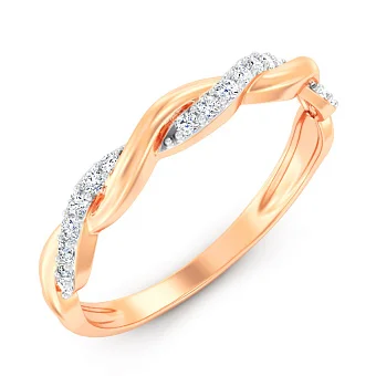 Каблучка з червоного золота з діамантами (арт. К011323015)