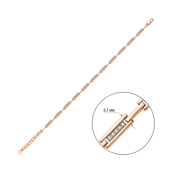 Золотой браслет с бриллиантами (арт. Б011570020) – изображение 2