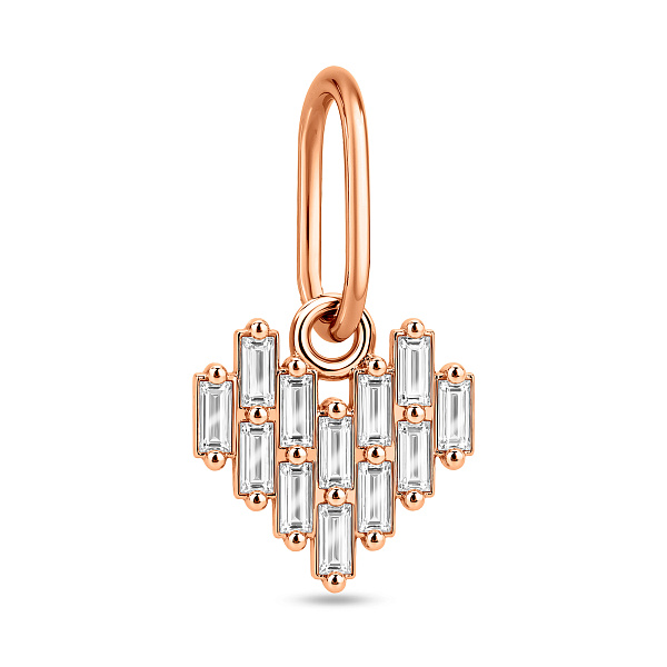 Золотой кулон Сердечко с фианитами (арт. 441315) – изображение 1