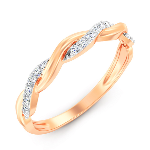 Каблучка з червоного золота з діамантами (арт. К011323015) – зображення 1