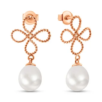 Золоті сережки з перлинами (арт. 102540прлб)