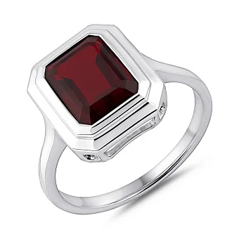 Масивна срібна каблучка з гранатом (арт. 7501/2181484Г)