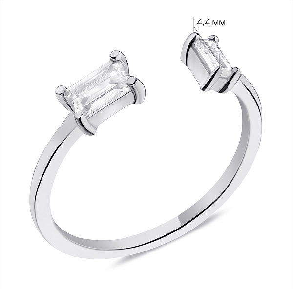 Серебряное незамкнутое кольцо с фианитами (арт. 7501/6263) – изображение 2