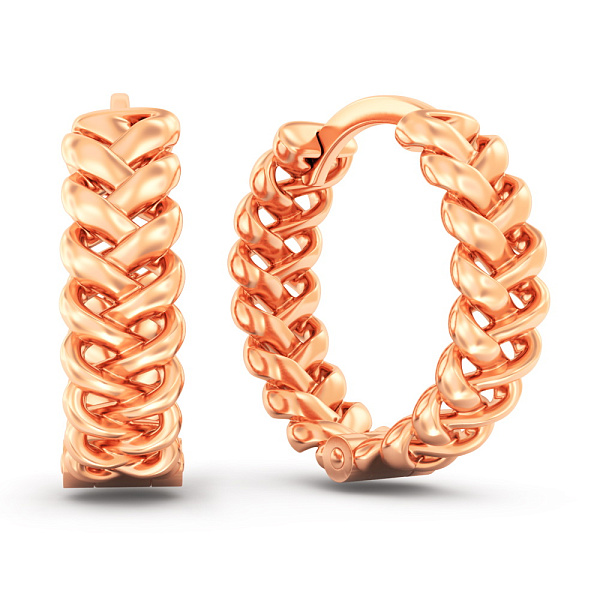 Серьги-кольца из красного золота  (арт. 111299) – изображение 1