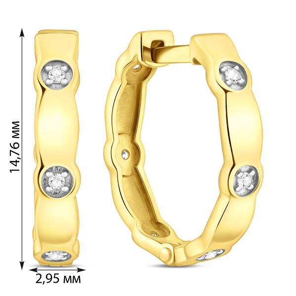 Серьги из желтого золота с фианитами (арт. 111147ж) – изображение 5
