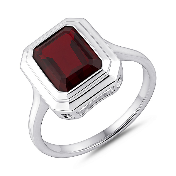 Масивна срібна каблучка з гранатом (арт. 7501/2181484Г) – зображення 1