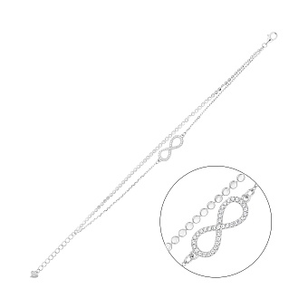 Фото Двойной серебряный браслет Бесконечность (арт. 7509/5230)