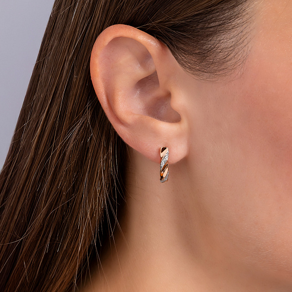 Серьги из красного золота с бриллиантами (арт. С011600010) – изображение 2