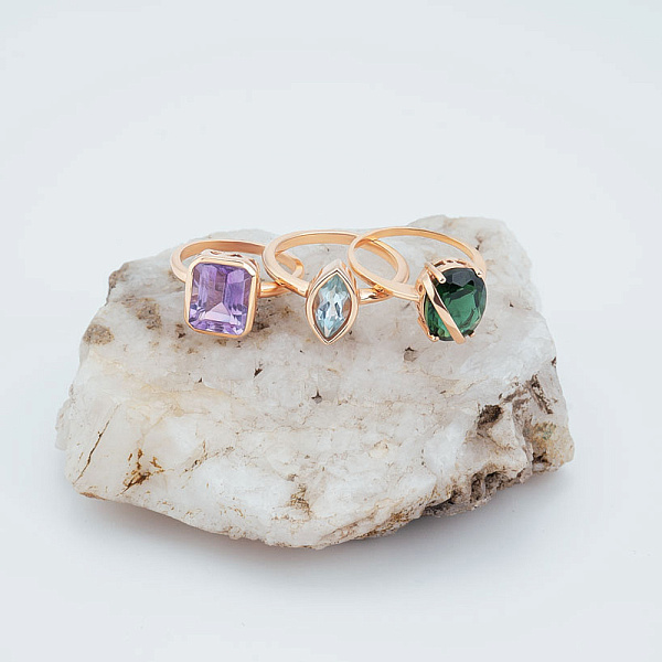 Каблучка з червоного золота з аметистом (арт. 153414А) – зображення 5