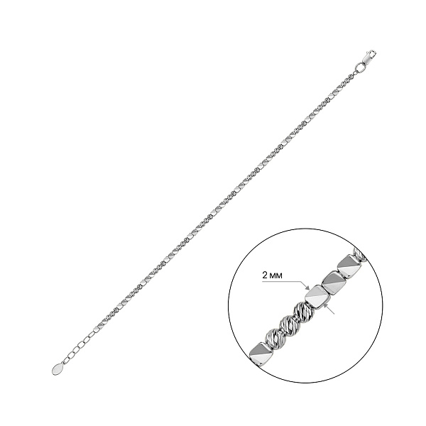 Золотой браслет Francelli с алмазной насечкой (арт. 340111ба) – изображение 3