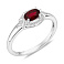 Серебряное кольцо с гранатом и фианитами (арт. 7501/8939Г)