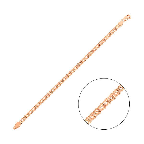 Браслет из красного золота плетения Бисмарк козацкий (арт. ц3120513) – изображение 1