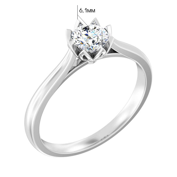 Золотое кольцо с бриллиантом (арт. К01144704236б) – изображение 4