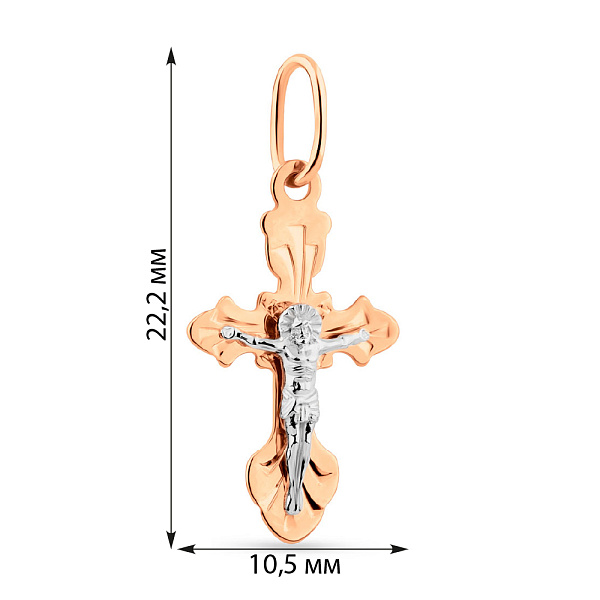 Золотий натільний хрестик з розп'яттям (арт. 517101) – зображення 2