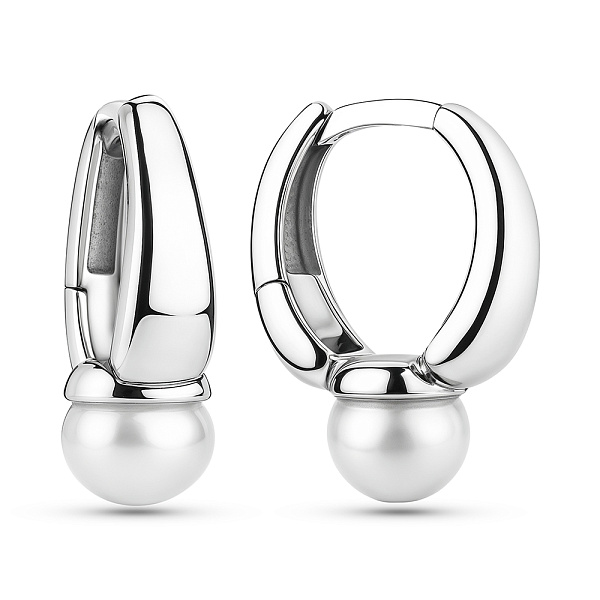 Серебряные серьги с жемчугом (арт. 7502/10002/15жб) – изображение 1