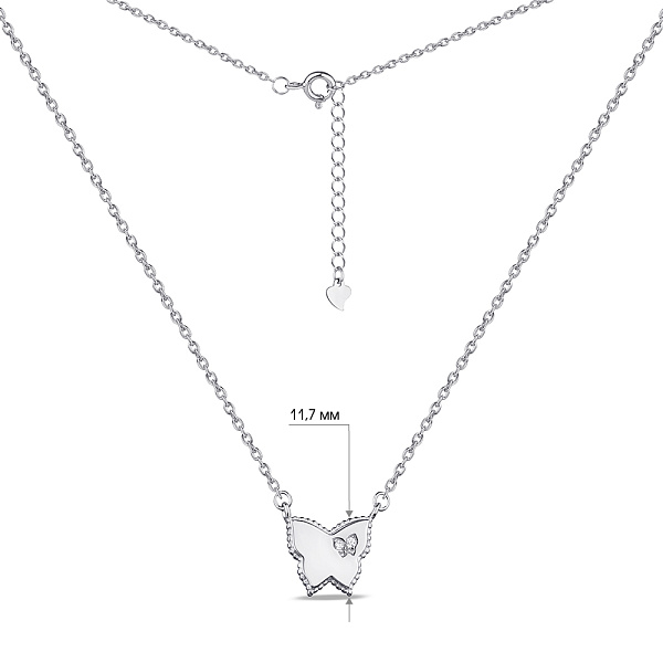 Серебряное колье Бабочка с фианитами (арт. 7507/1899) – изображение 3