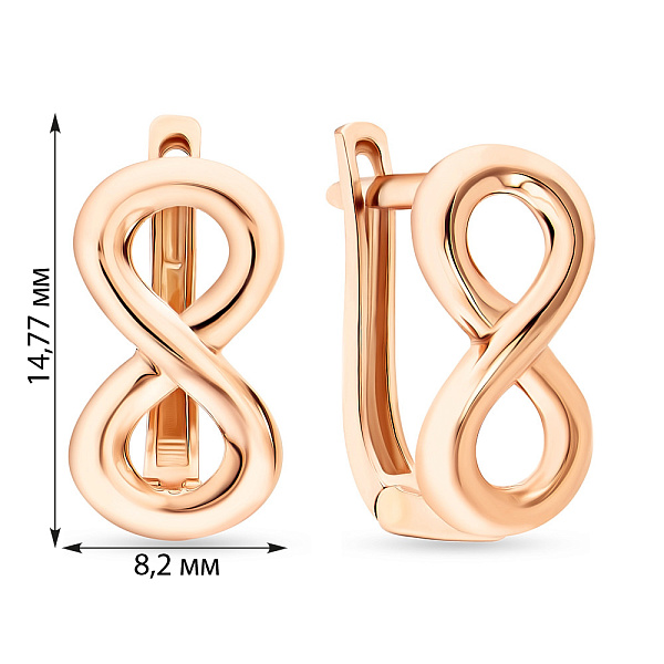 Золоті сережки «Нескінченність»  (арт. 107642) – зображення 2
