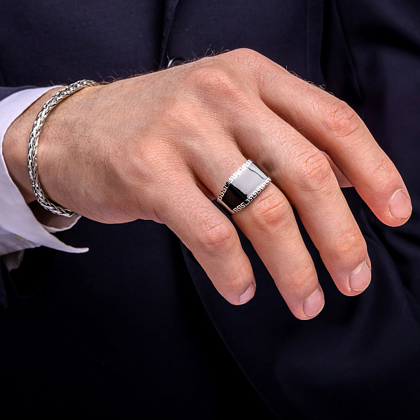 Срібна печатка з емаллю (арт. 7506/6690еч) – зображення 2