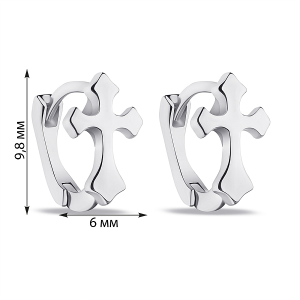 Серьги-кольца из серебра Крестики (арт. 7502/9136/10) – изображение 2