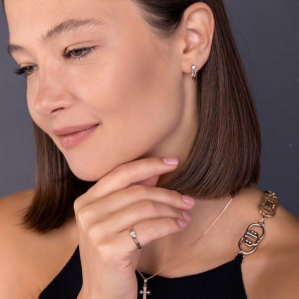 Золота каблучка з діамантом (арт. К011426005) – зображення 2