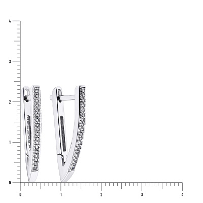 Сережки срібні з доріжкою з фіанітів (арт. 7502/3638)
