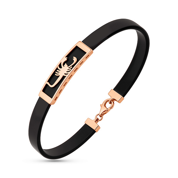 Браслет из каучука Скорпион с золотыми вставками (арт. 3261378) – изображение 1