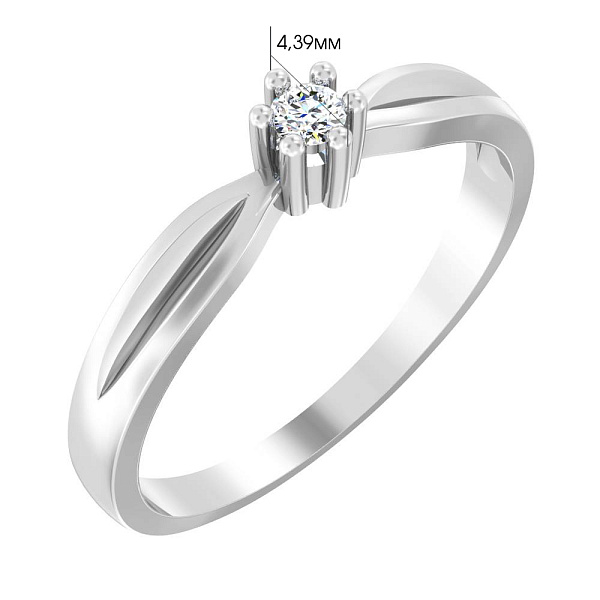 Золотое помолвочное кольцо с бриллиантом (арт. К011015010б) – изображение 2