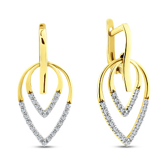 Фото Серьги из желтого золота с фианитами (арт. 101912ж)