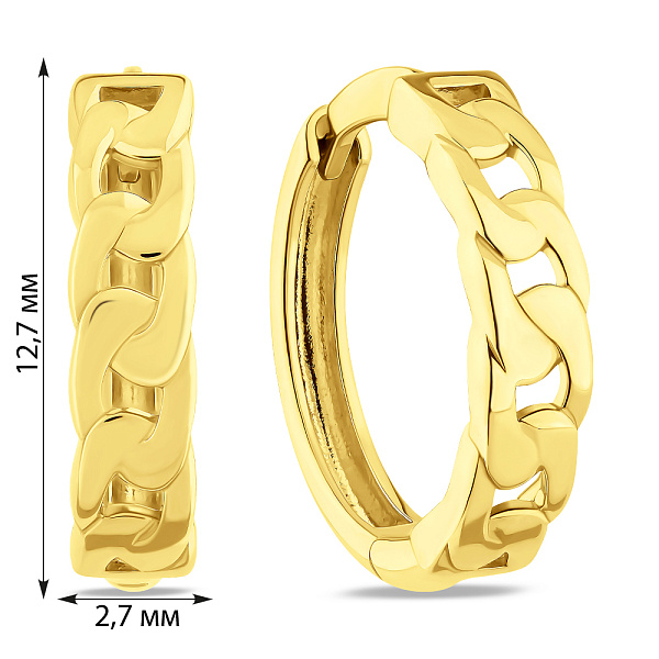 Серьги-кольца Звенья из желтого золота (арт. 110703ж) – изображение 4