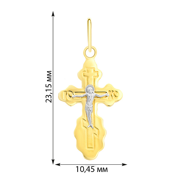 Крестик из желтого золота «Распятие Христово» (арт. 501482ж) – изображение 2