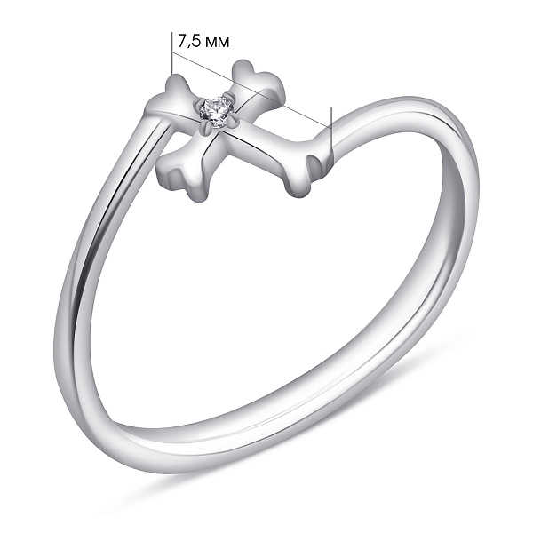 Срібна каблучка з хрестиком (арт. 7501/6978) – зображення 2