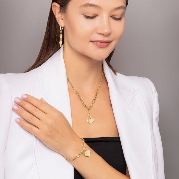Золотое колье Сердце (арт. 352839ж) – изображение 4