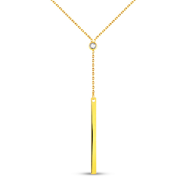 Кольє-краватка з жовтого золота з фіанітом (арт. 352497ж) – зображення 1